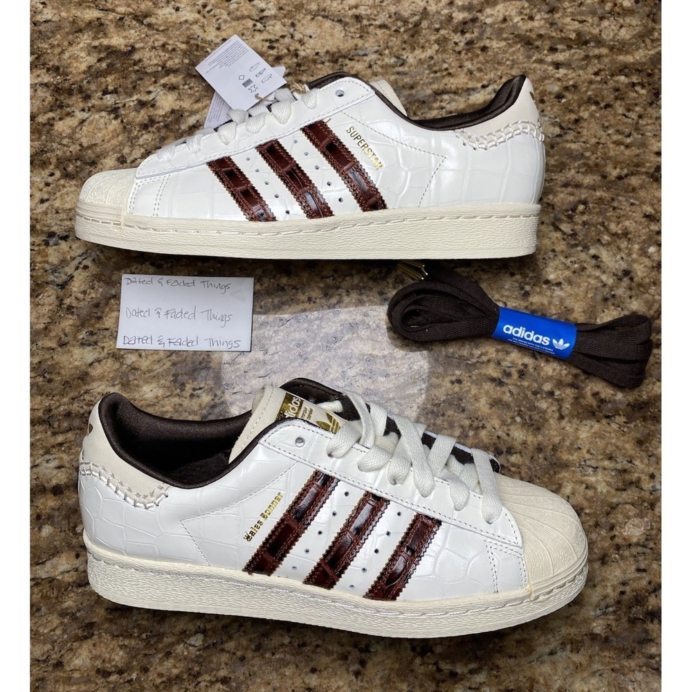 *NEW Men Size 6 Wales Bonner x Adidas Superstar Wonder Croc Fox Brown KH8797
